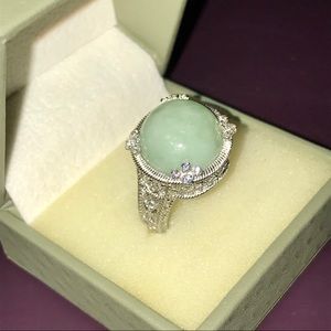 JUDITH RIPKA JADE➕DMQ RING➖EXQUISITE STERL SETTING